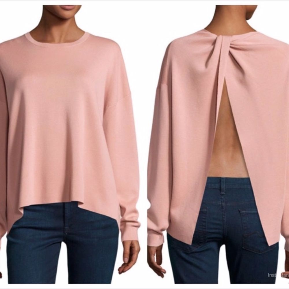 Theory Twylina Refine Flyaway-Back Sweater
